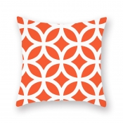Lovely Trendy Print Orange Decorative Pillow Case