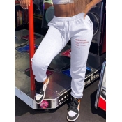 Lovely Leisure Letter Print White Pants