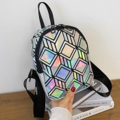 Lovely Casual Zipper Design Silver Backpack