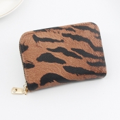 Lovely Trendy Print Brown Coin Purses