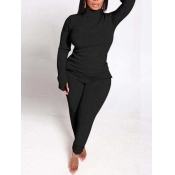 LW BASICS Leisure Hooded Collar Print Loose Black 