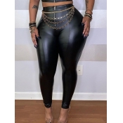 Lovely Plus Size Stylish Basic Skinny Black Pants