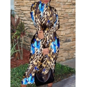 LW Half A Turtleneck Leopard Print Bodycon Dress