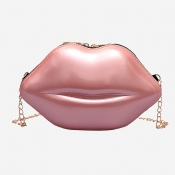 Lovely Trendy Lip Pink Crossbody Bags