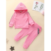 Lovely Sportswear Hooded Collar Letter Print Patch
