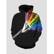 Lovely Street Hooded Collar Print Black Boy Hoodie