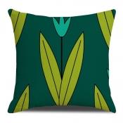 Lovely Trendy Plants Print Green Decorative Pillow