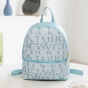 Lovely Casual Letter Print Blue Backpack