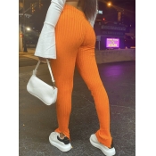 Lovely Casual Striped Skinny Orange Pants