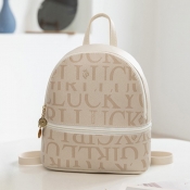 Lovely Casual Letter Print Apricot Backpack