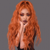 Lovely Trendy Long Curly Orange Wigs