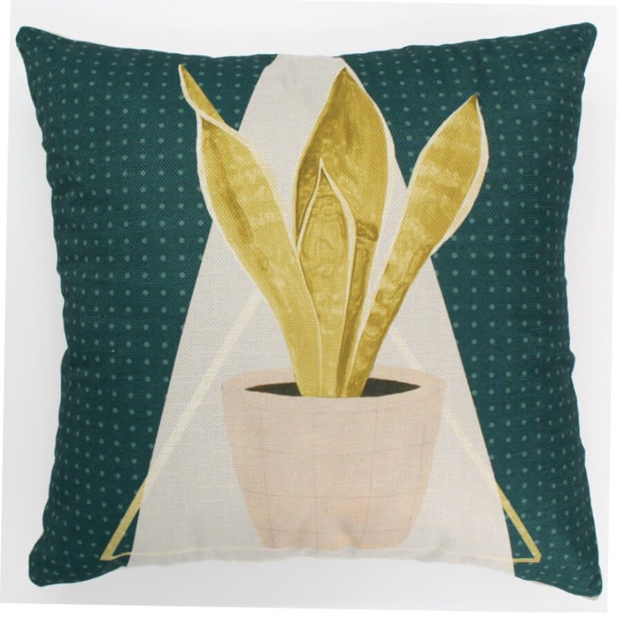 

Lovely Print Blended Green Decorative Pillow Case