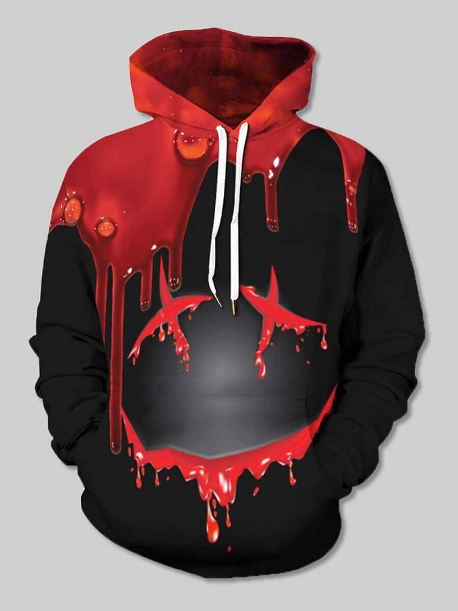 

Lovely Street Hooded Collar Print Black Boy Hoodie