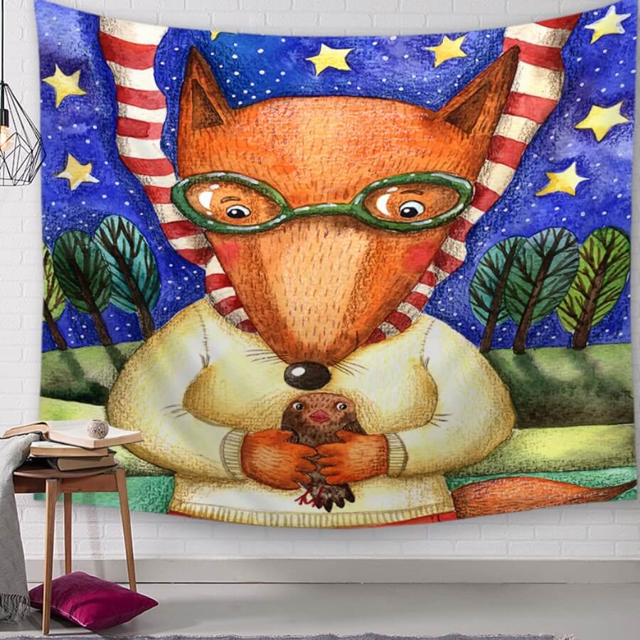 

Lovely Cartoon Print Blue Decorative Wall Cloth
