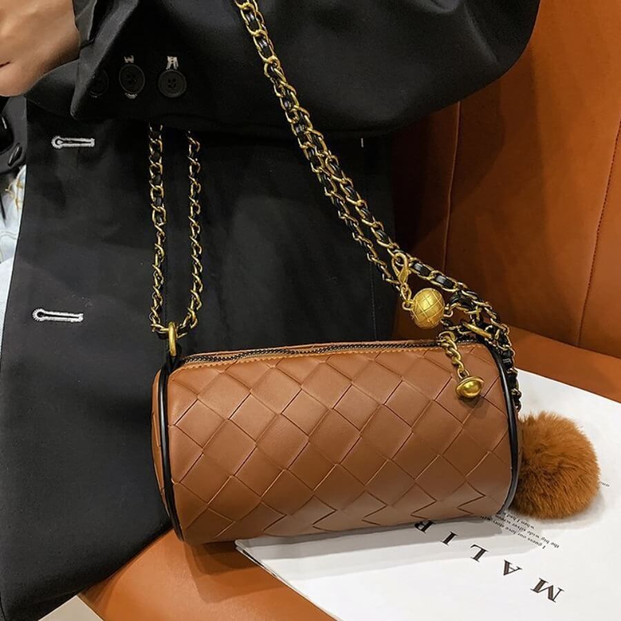 

Lovely Chic Chain Strap Brown Crossbody Bag