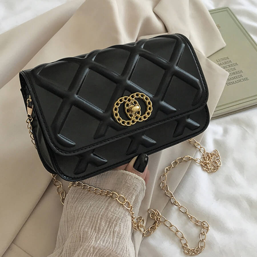 

Lovely Trendy Chain Strap Black Crossbody Bag