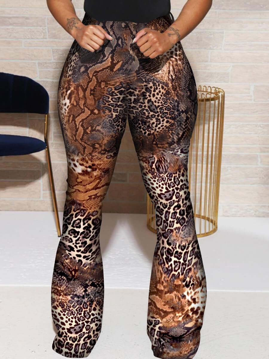 

Lovely Casual Elastic Waist Leopard Print Pants