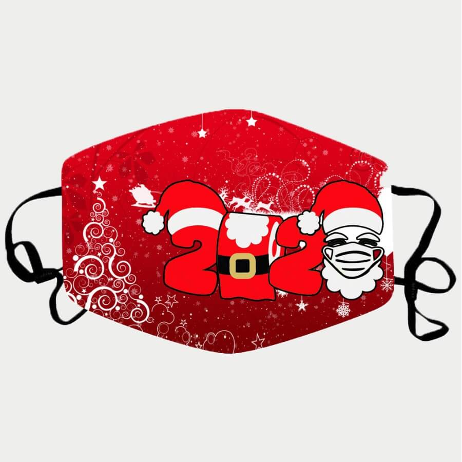 

Lovely Christmas Print Bright Red Face Mask