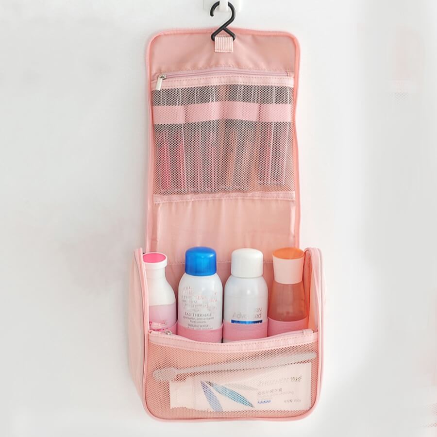 

Lovely Stylish Letter See-through Pink Makeup Bag