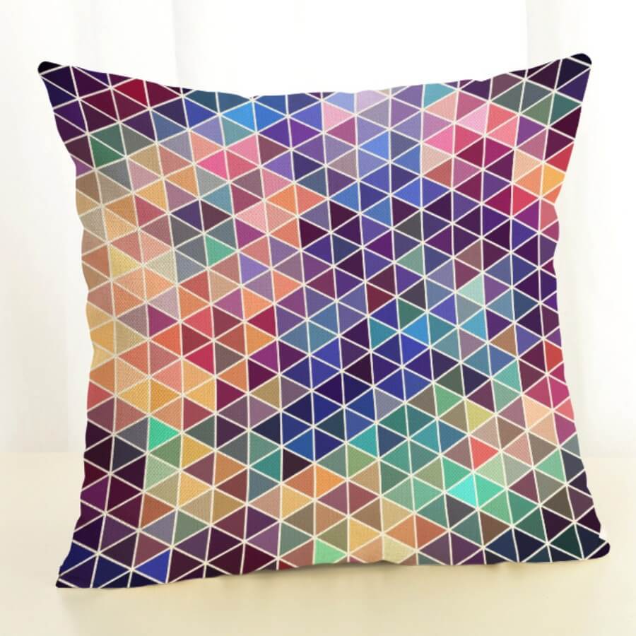 

Lovely Geometric Print Multicolor Decorative Pillow Case, Multi