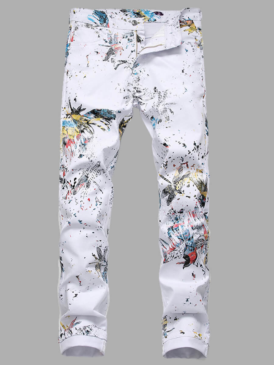 

Lovely Street Print White Men Jeans
