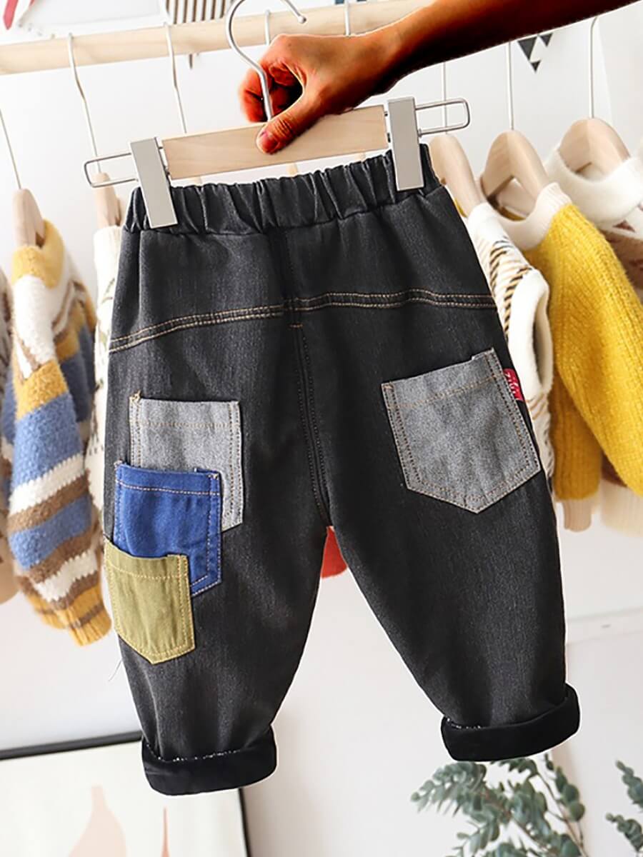 

Lovely Street Patchwork Black Boy Jeans