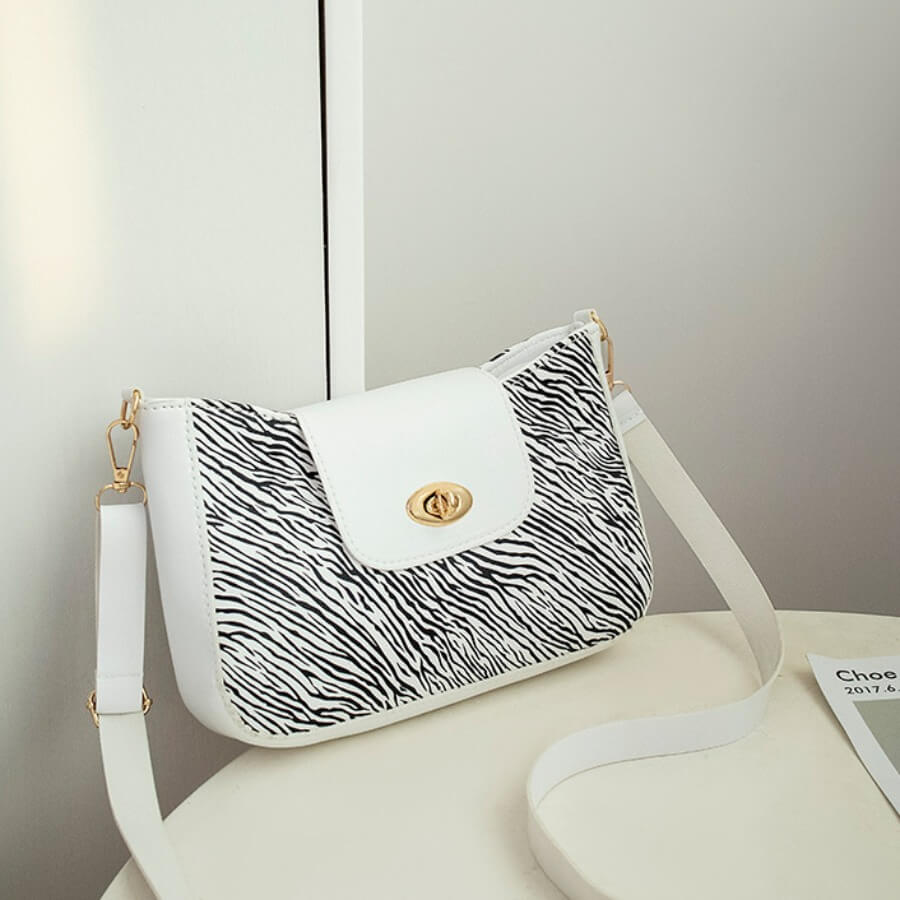 

Lovely Trendy Print Patchwork White Crossbody Bag