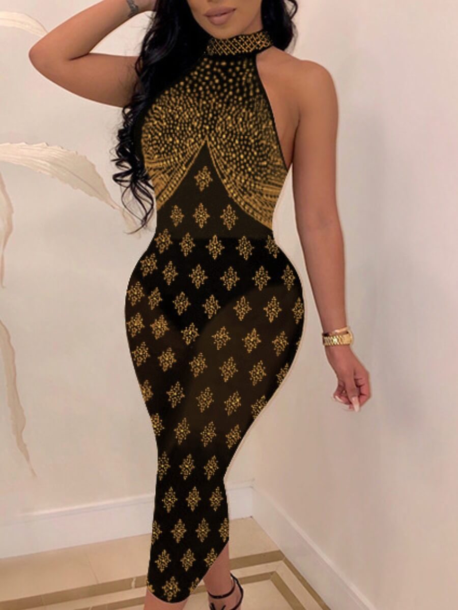 

Lovely Sweet Off The Shoulder Sequined Gold Ankle Length Evening Dress