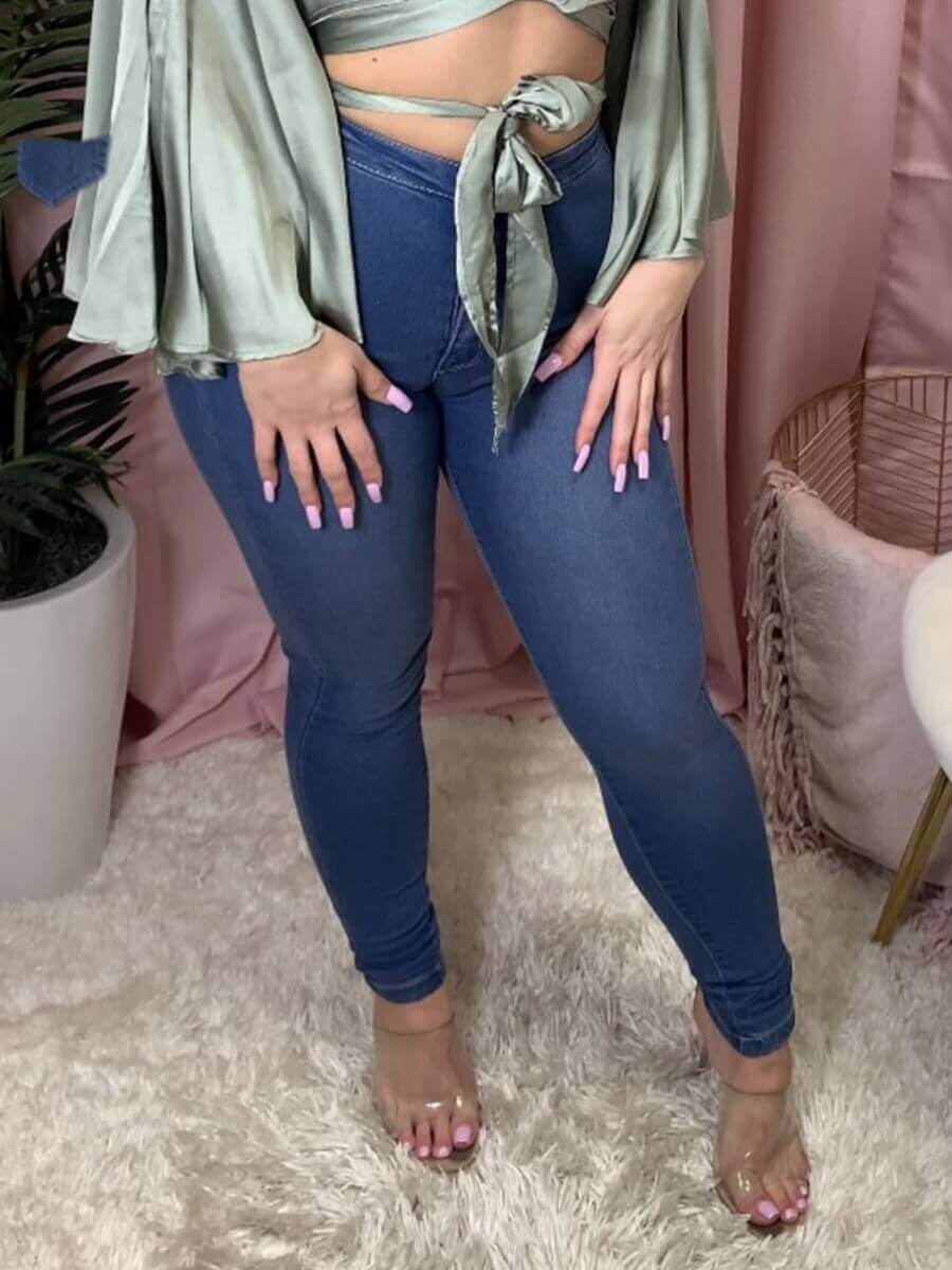 

Lovely Casual Basic Skinny Blue Jeans
