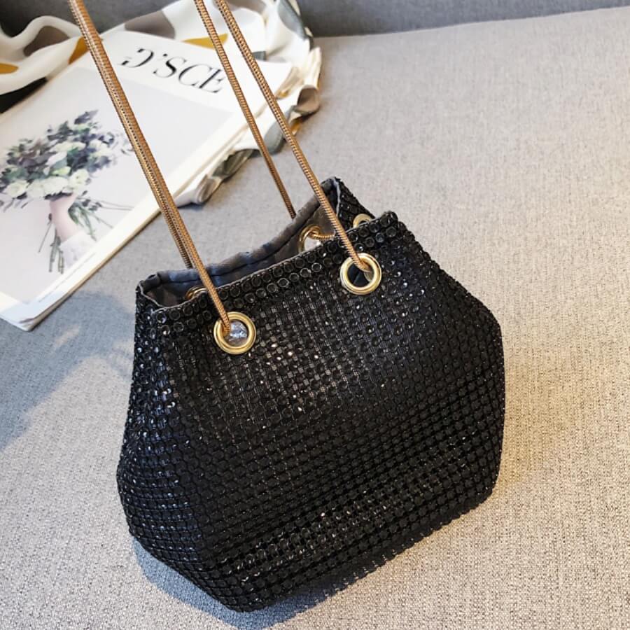 

Lovely Chic Chain Strap Black Crossbody Bag