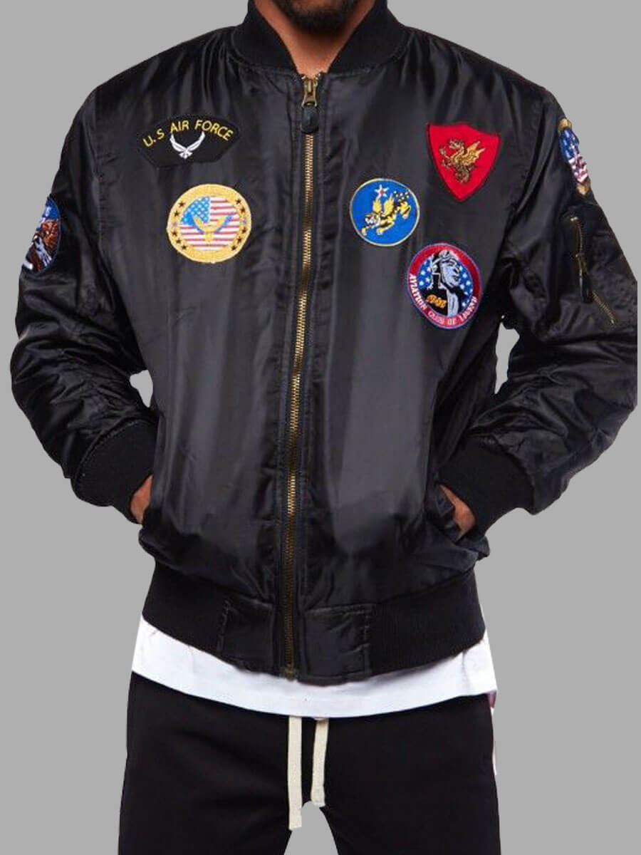 

Lovely Street American Flag Print Patchwork Black Men Jacket