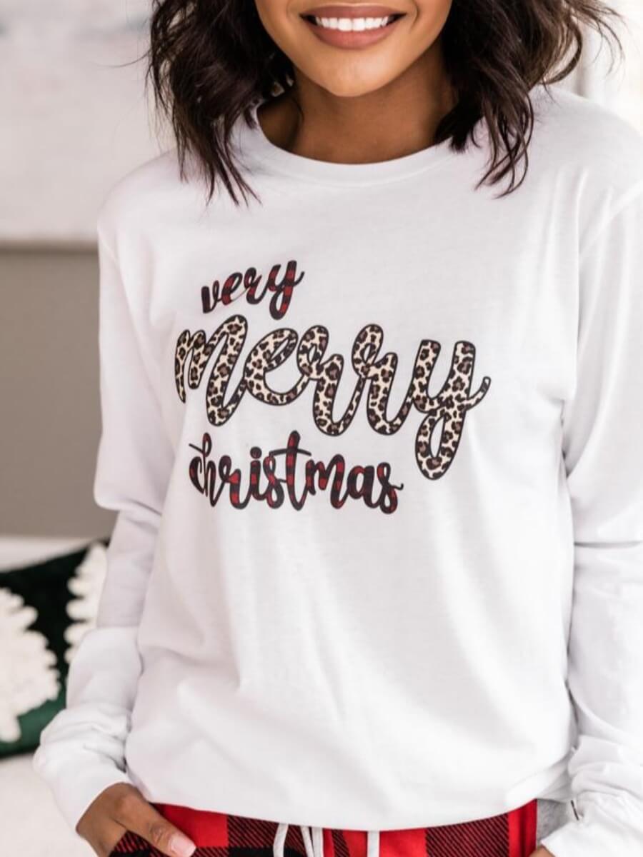 

Lovely Trendy Christmas Day Letter Print White Hoodie