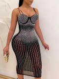 LW SXY Sequined See-through Cami Dress