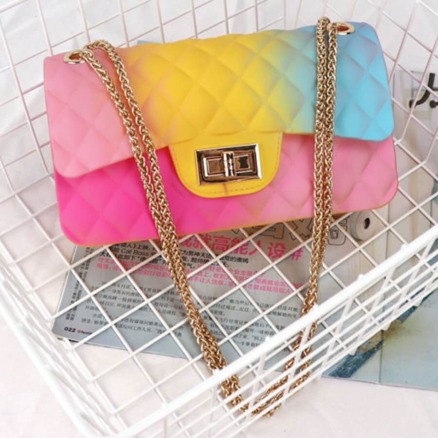 

LW Fashion Gradient Design Yellow PV Crossbody Bag