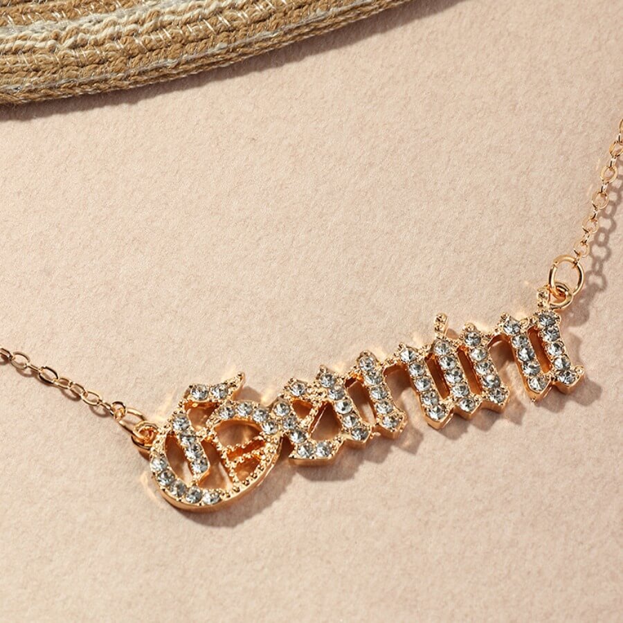 

Lovely Fashion Letter Hollow-out Sequined Rose Gold Necklace