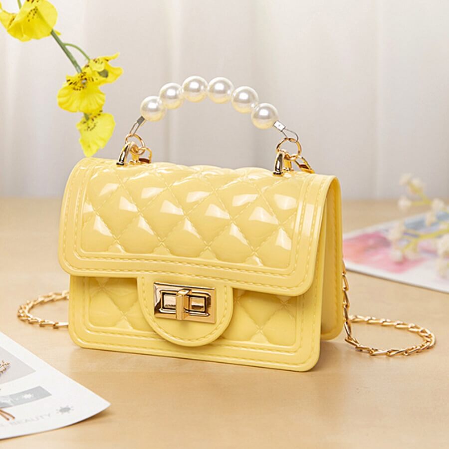 

LW Trendy Chain Strap Yellow Crossbody Bags