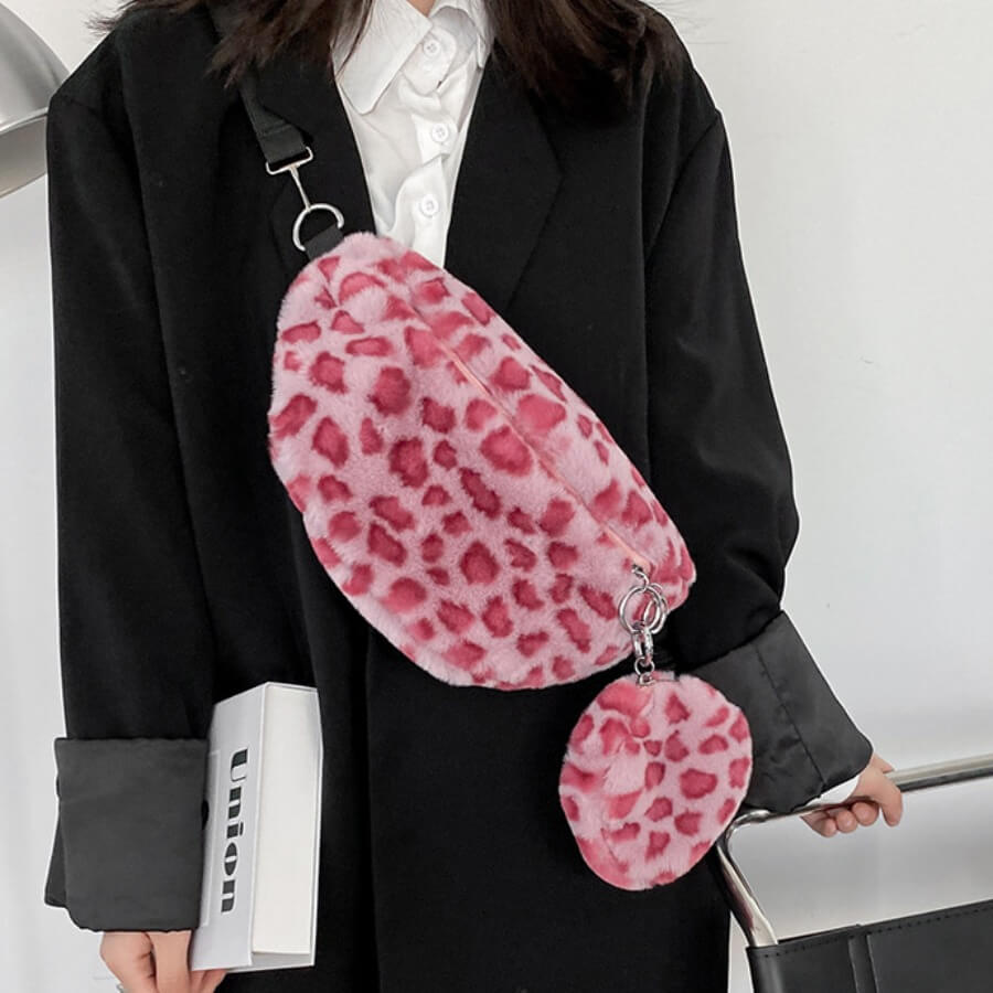 

Lovely Casual Leopard Print Patchwork Pink Crossbody Bag