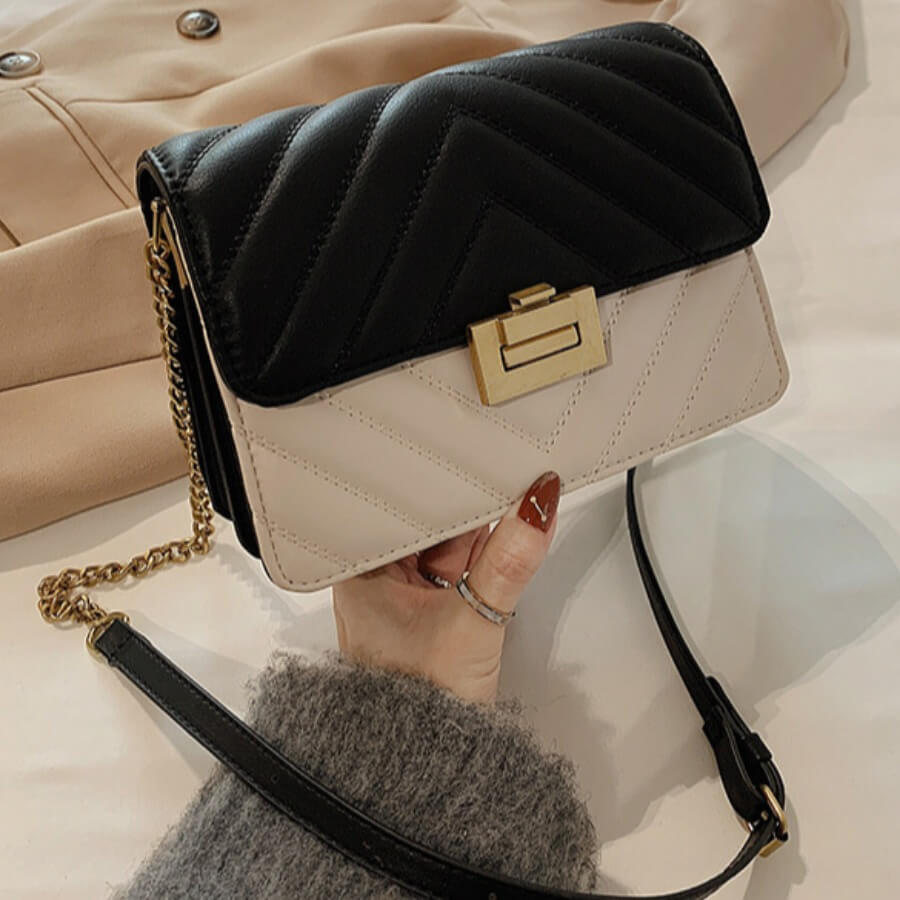 

Lovely Casual Patchwork Stitching Black Crossbody Bag