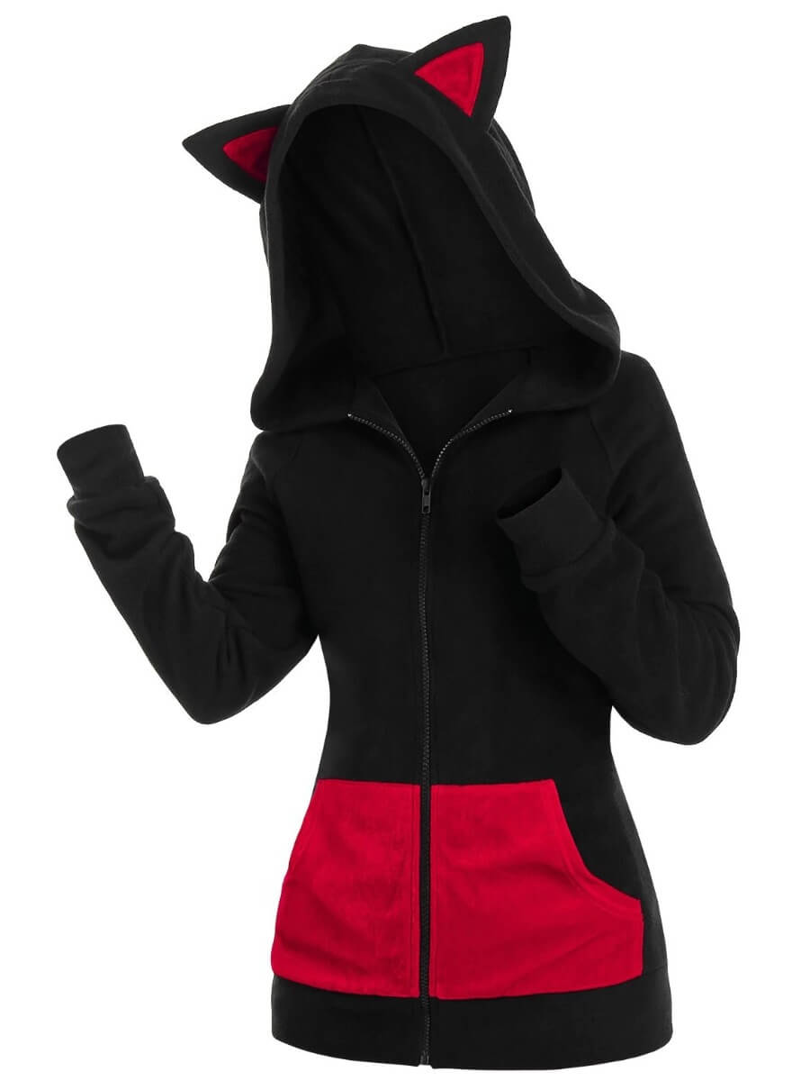 

Lovely Casual Patchwork Red Plus Size Hoodie Outerwear