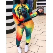 LW Tie Dye Figure Letter Print Pants Set