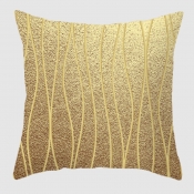 Lovely Geometric Print Gold Decorative Pillow Case