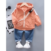 Lovely Casual Hooded Collar Letter Print Jacinth B