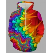 Lovely Men Street Hooded Collar Tie-dye Multicolor