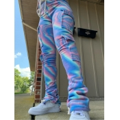 Lovely Street Tie-dye Side Pocket Blue Pants