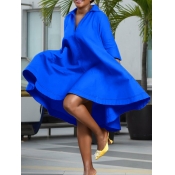 Lovely Casual Turndown Collar Loose Asymmetrical B