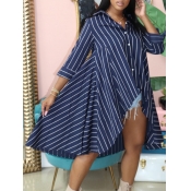 Lovely Street Striped Patchwork Asymmetrical Dark 