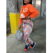 Lovely Street O Neck Letter Print Zipper Design Cr