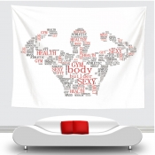 Lovely Letter Print White Wall Cloth