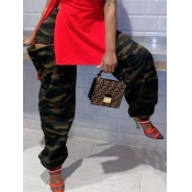 Lovely Street Camo Print Patchwork Loose Pants