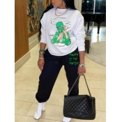 LW Masked Face Letter Print Tracksuit Set
